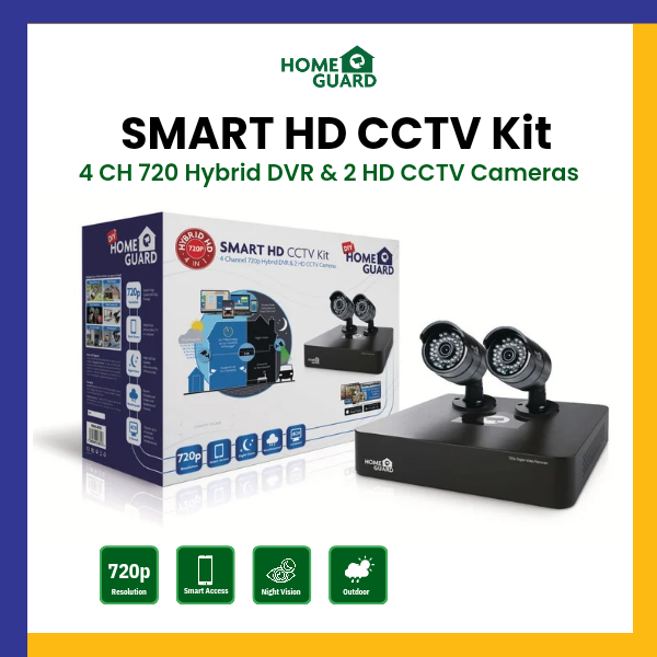 Homeguard 4CH & 2 720p Smart HD CCTV Camera with 1TB hard disk (HGDVK46702)