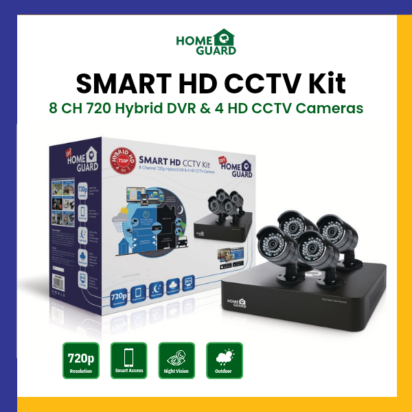 Homeguard 8CH & 720p 4 Smart HD CCTV camera with 1TB hard disk (HGDVK86704)